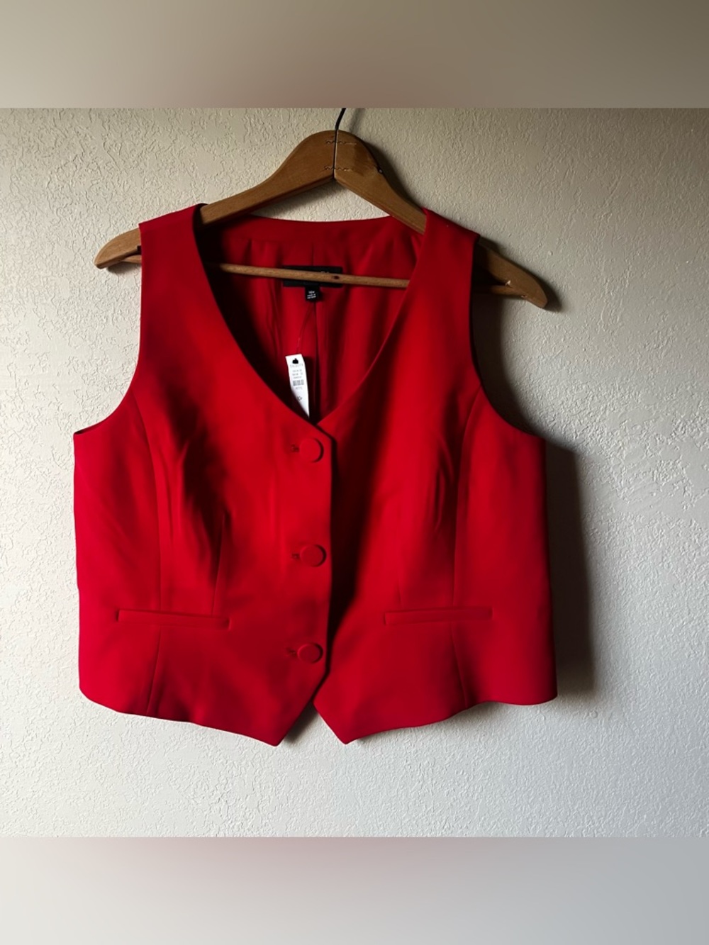 Red Button-Front Vest Top by Talbots NWT